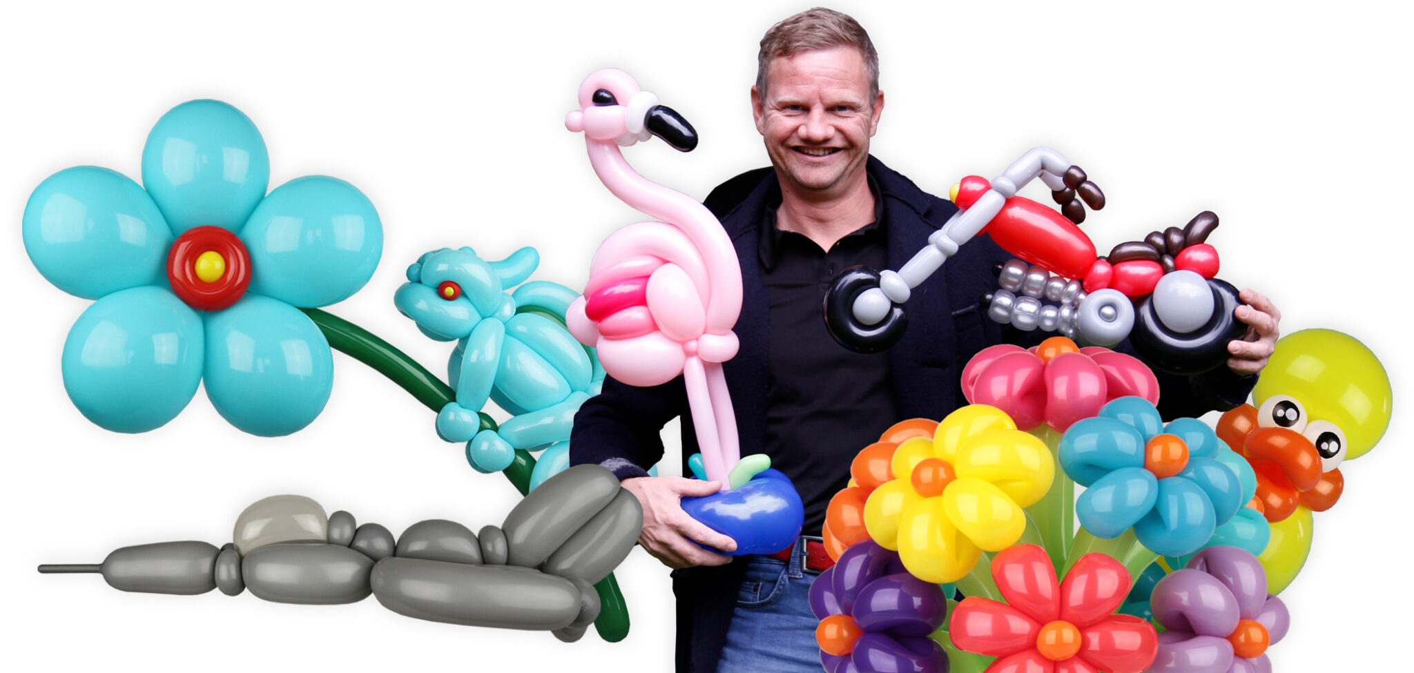 Ballonartiest Pieter ballondieren