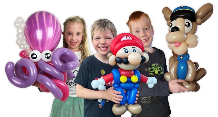 Kinderfeestje ballonfiguren van ballonartiest